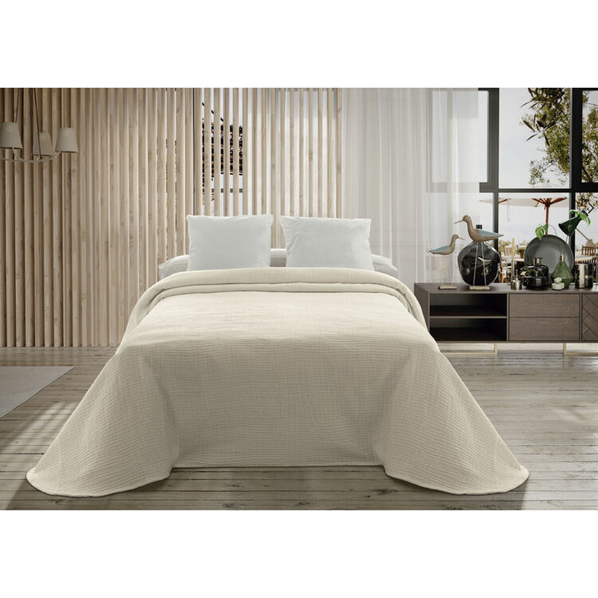 Bedspread (quilt) Hosteline PALMA Beige Double-0
