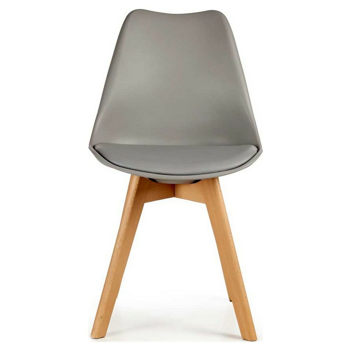 Dining Chair Grey Light brown Wood Plastic (48 x 43 x 82 cm)-2