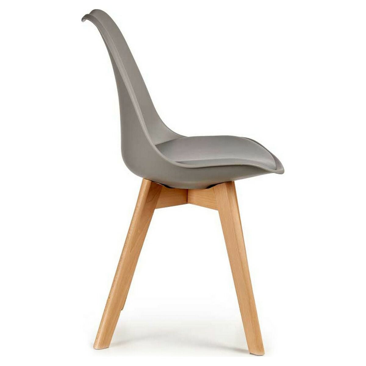 Dining Chair Grey Light brown Wood Plastic (48 x 43 x 82 cm)-1