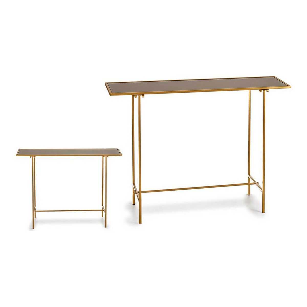 Side table Black Golden Crystal Metal (33 x 77 x 110 cm)-1