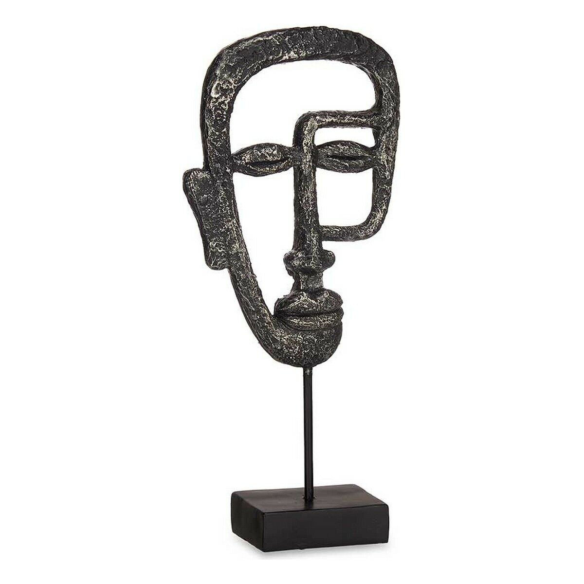Decorative Figure Face Black Polyresin (19,5 x 38 x 10,5 cm)-0