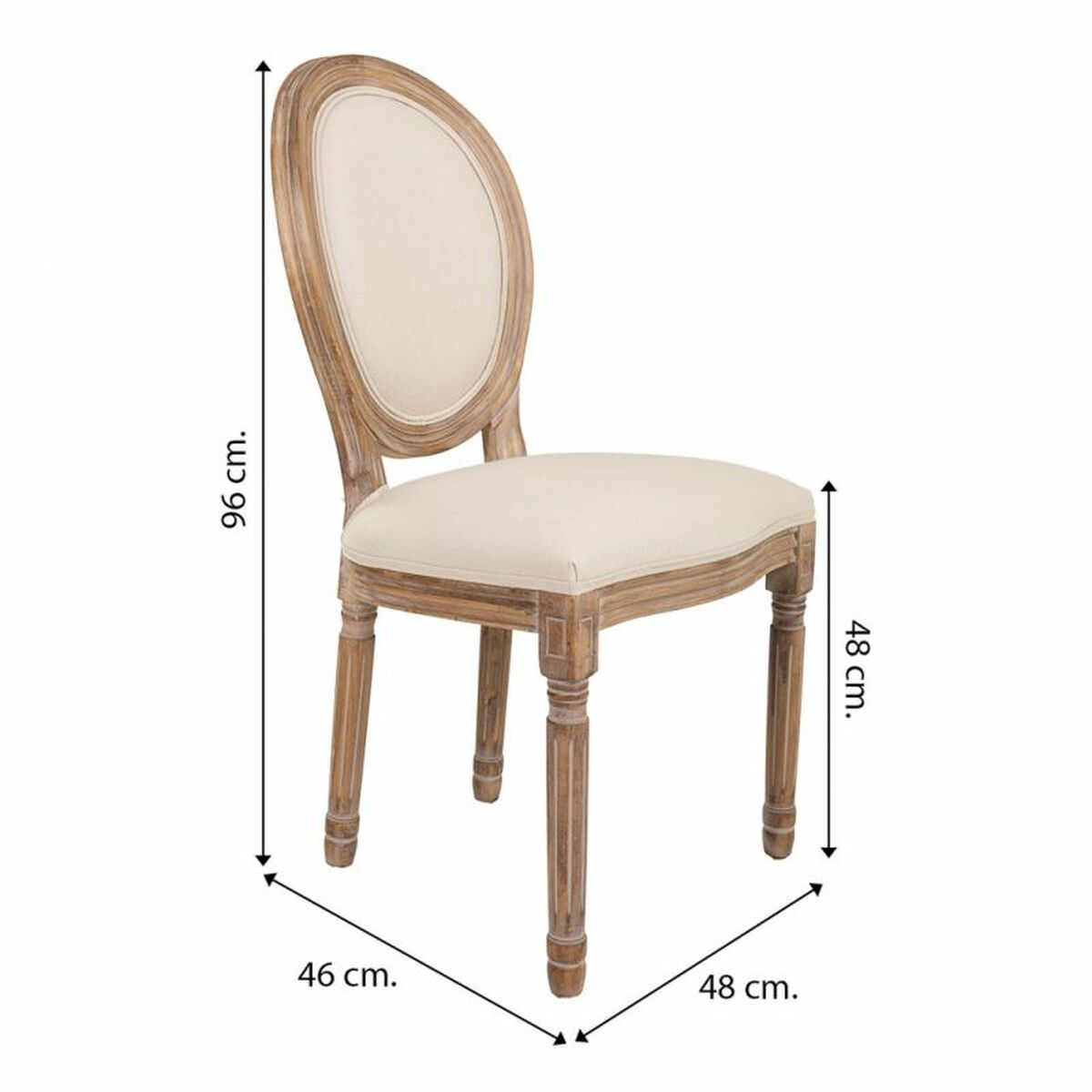 Dining Chair Alexandra House Living Beige 46 x 96 x 48 cm-1