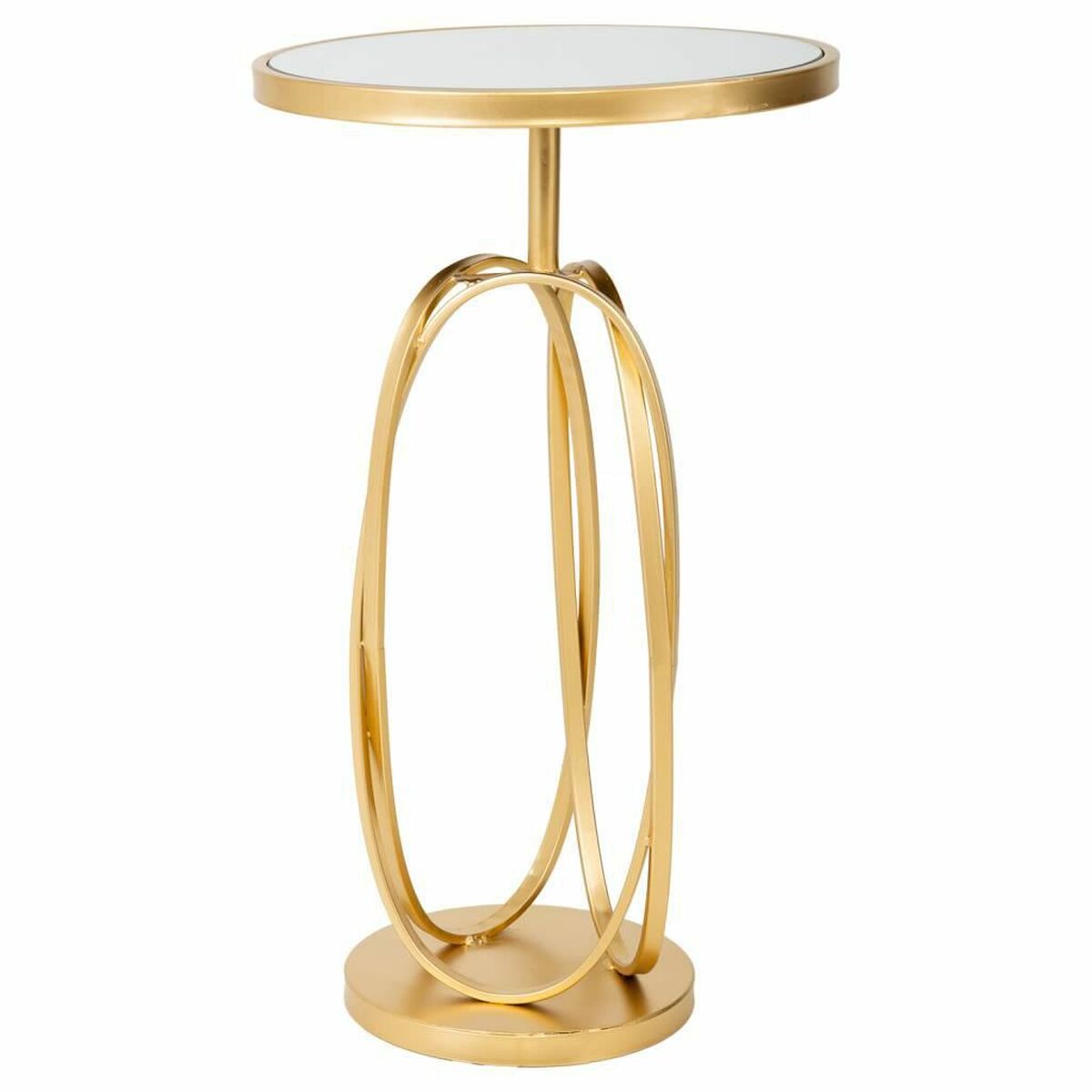Side table Alexandra House Living Gold Glass MDF Wood 35 x 61 x 35 cm-0