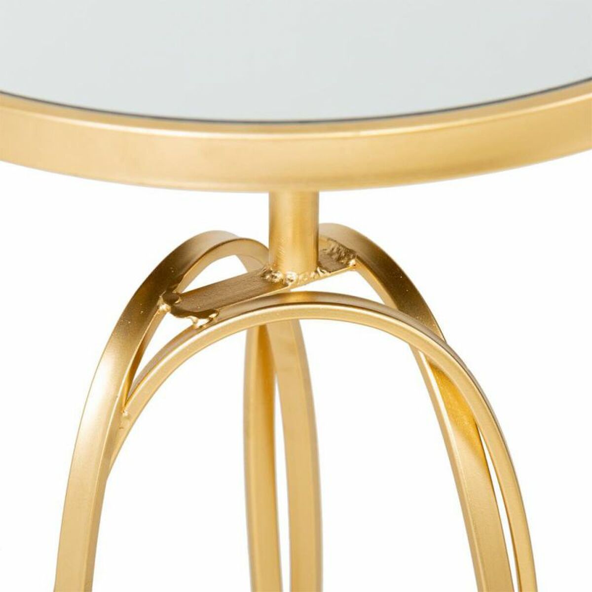 Side table Alexandra House Living Gold Glass MDF Wood 35 x 61 x 35 cm-2