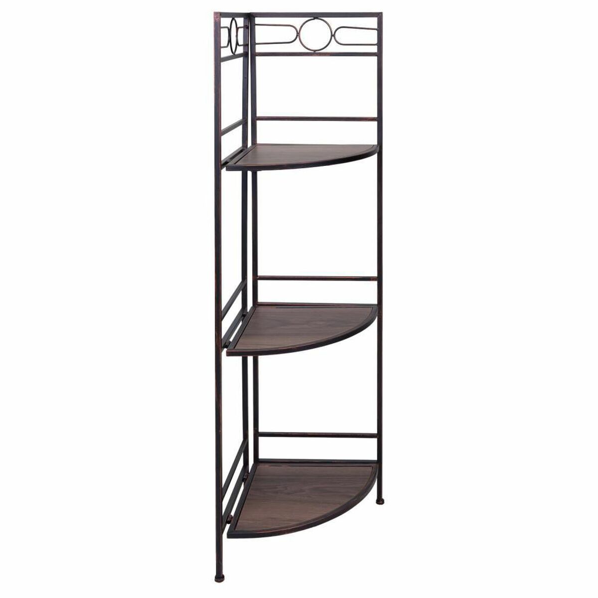 Corner Shelves Alexandra House Living Black Golden Metal MDF Wood 36 x 126 x 50 cm-0