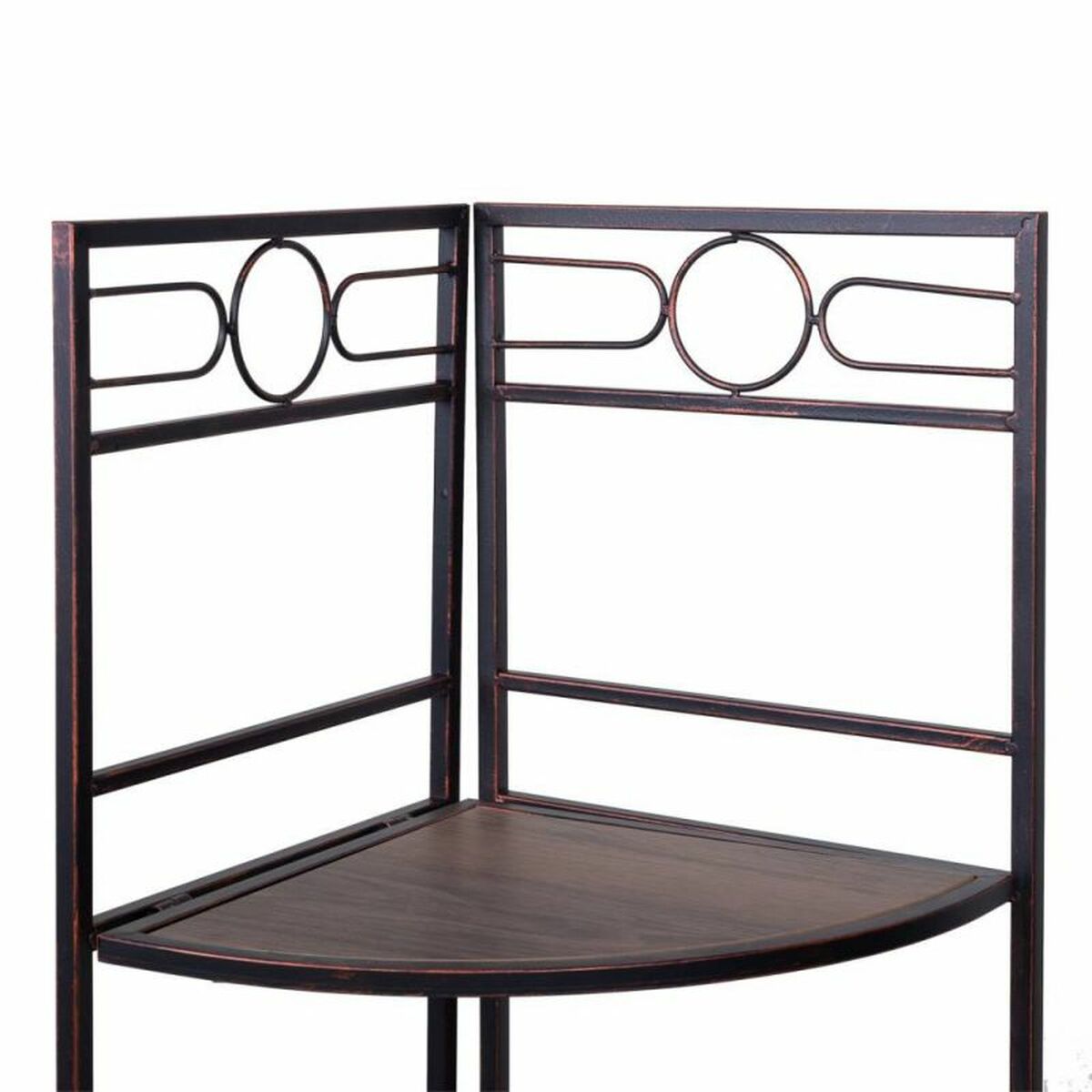 Corner Shelves Alexandra House Living Black Golden Metal MDF Wood 36 x 126 x 50 cm-2