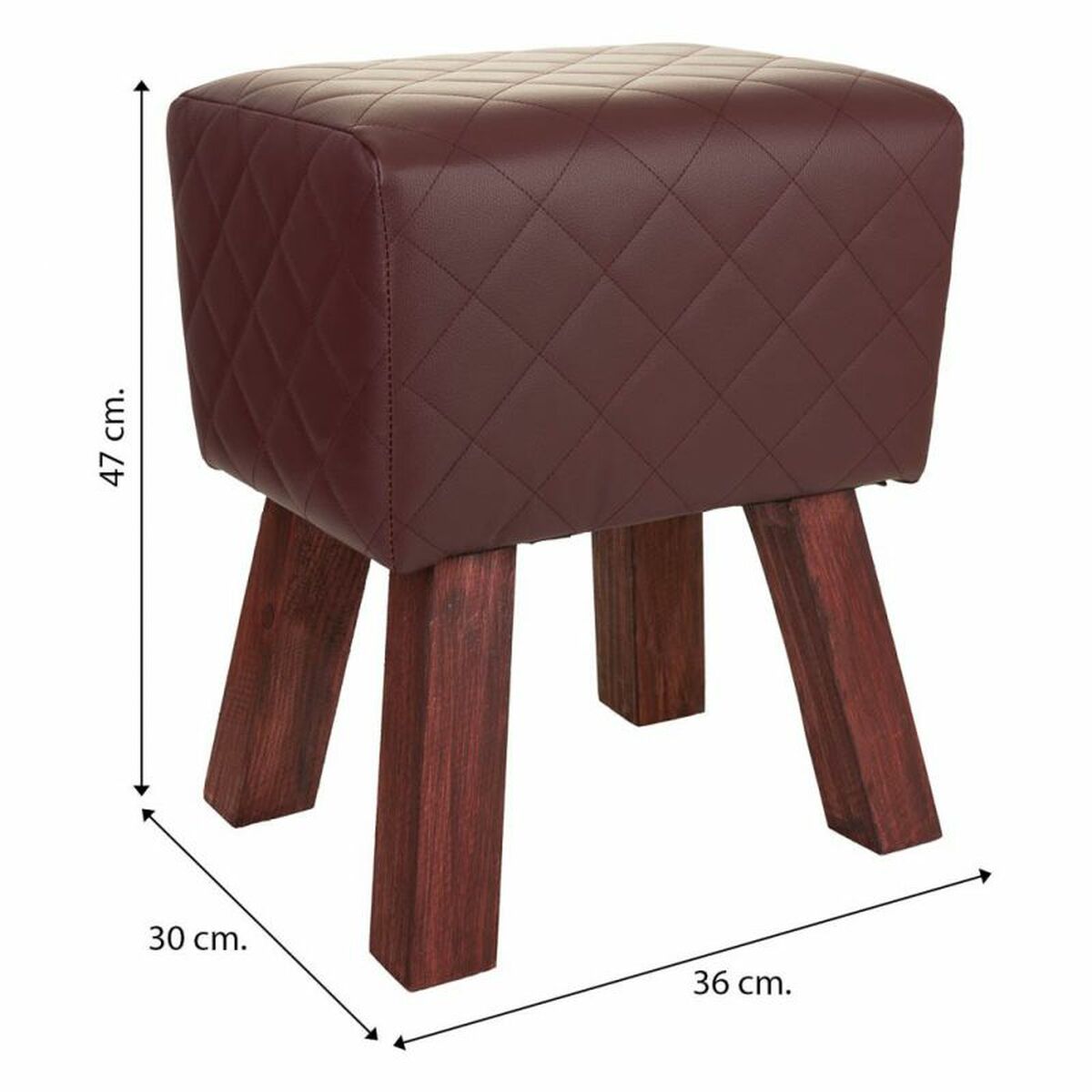 Stool Alexandra House Living PVC MDF Wood 30 x 47 x 36 cm-1
