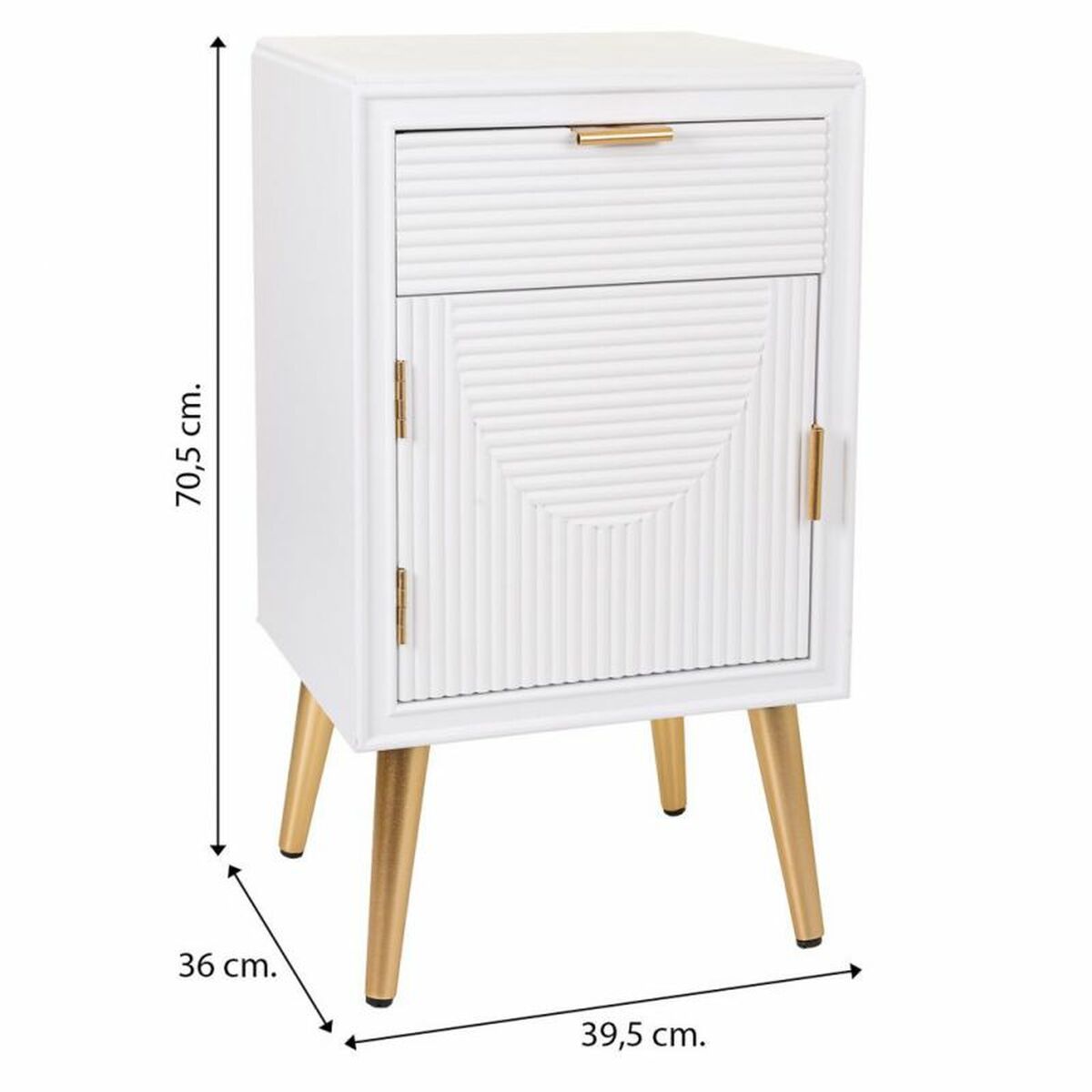 Nightstand Alexandra House Living Golden 36 x 70 x 39 cm-1