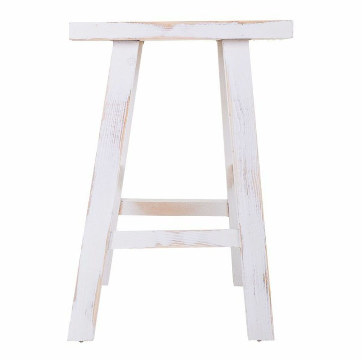 Stool Alexandra House Living White Pinewood 25 x 50 x 35 cm-6