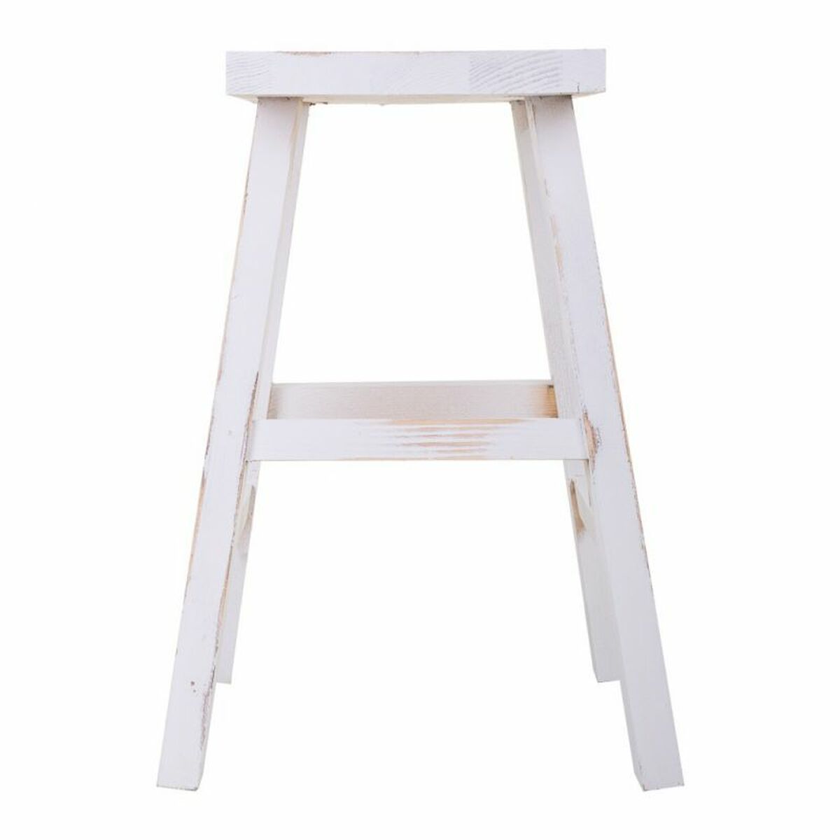 Stool Alexandra House Living White Pinewood 25 x 50 x 35 cm-5