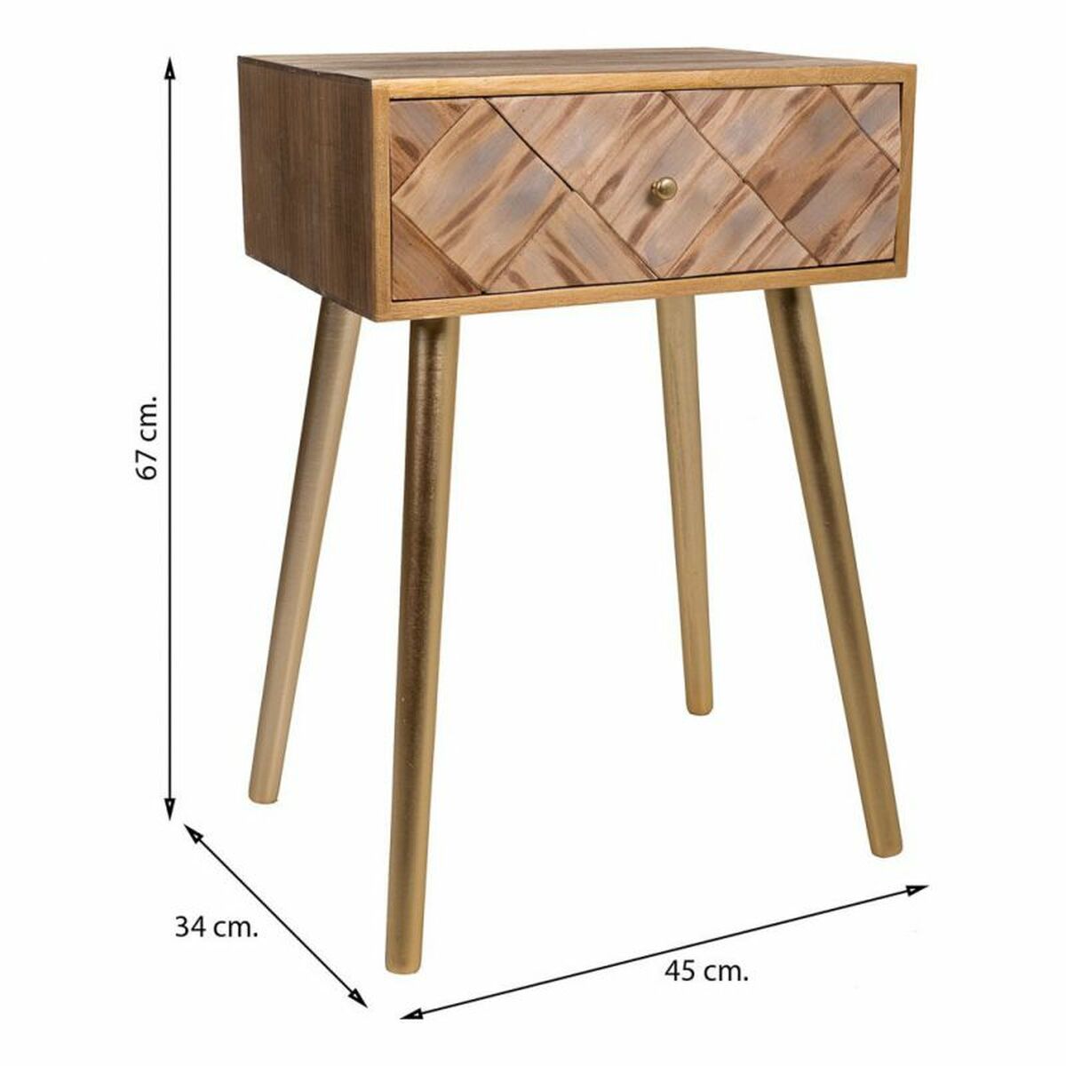 Nightstand Alexandra House Living Brown 34 x 67 x 45 cm-1