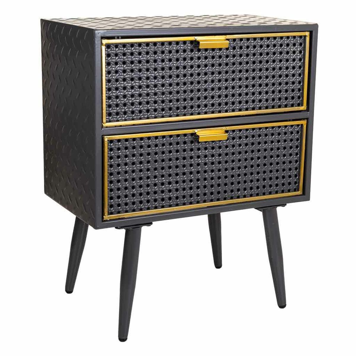 Nightstand Alexandra House Living Brown Black Grey 30 x 62 x 50 cm-0