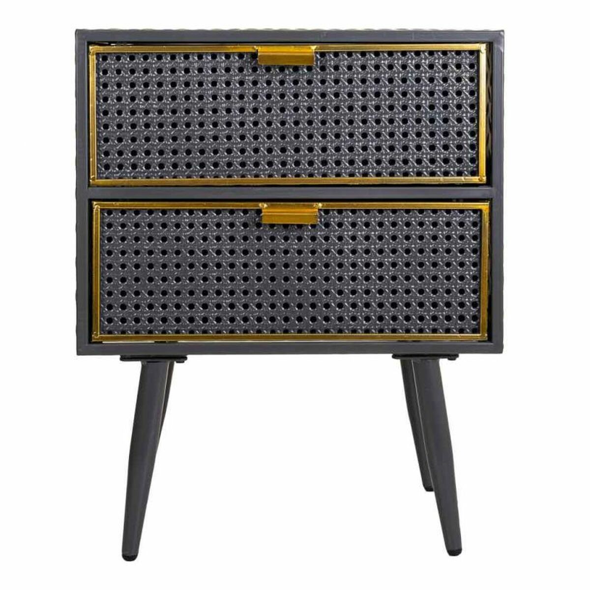 Nightstand Alexandra House Living Brown Black Grey 30 x 62 x 50 cm-6