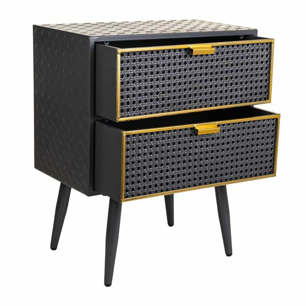 Nightstand Alexandra House Living Brown Black Grey 30 x 62 x 50 cm-5