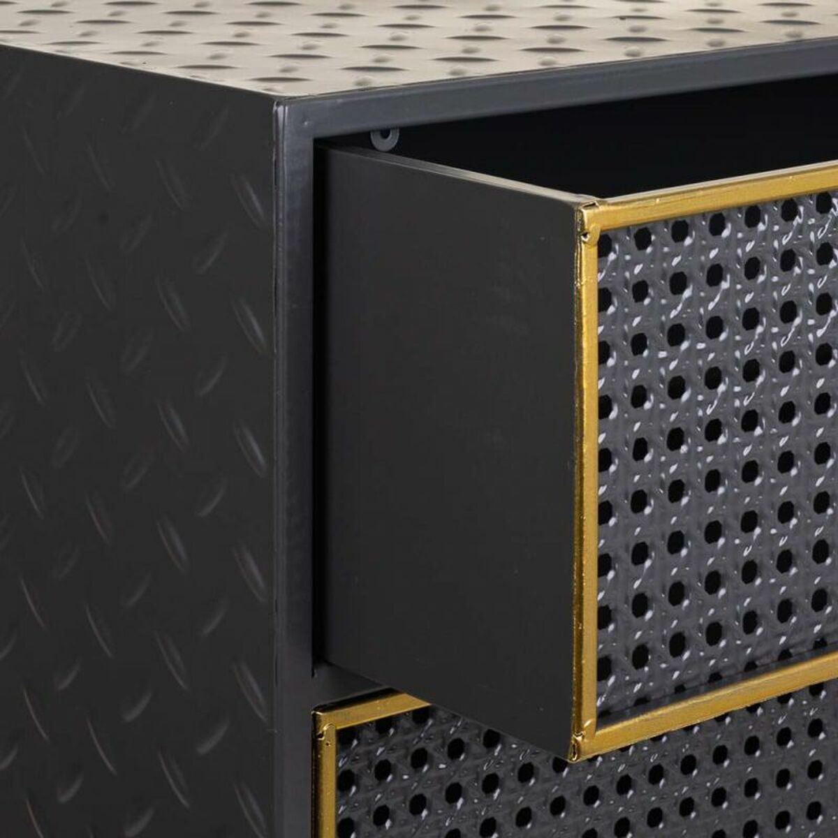 Nightstand Alexandra House Living Brown Black Grey 30 x 62 x 50 cm-3