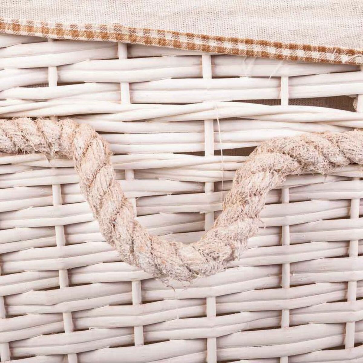 Set of Baskets Alexandra House Living White wicker Willow wood 41 x 63 x 55 cm 30 x 22 x 24 cm 3 Pieces-3