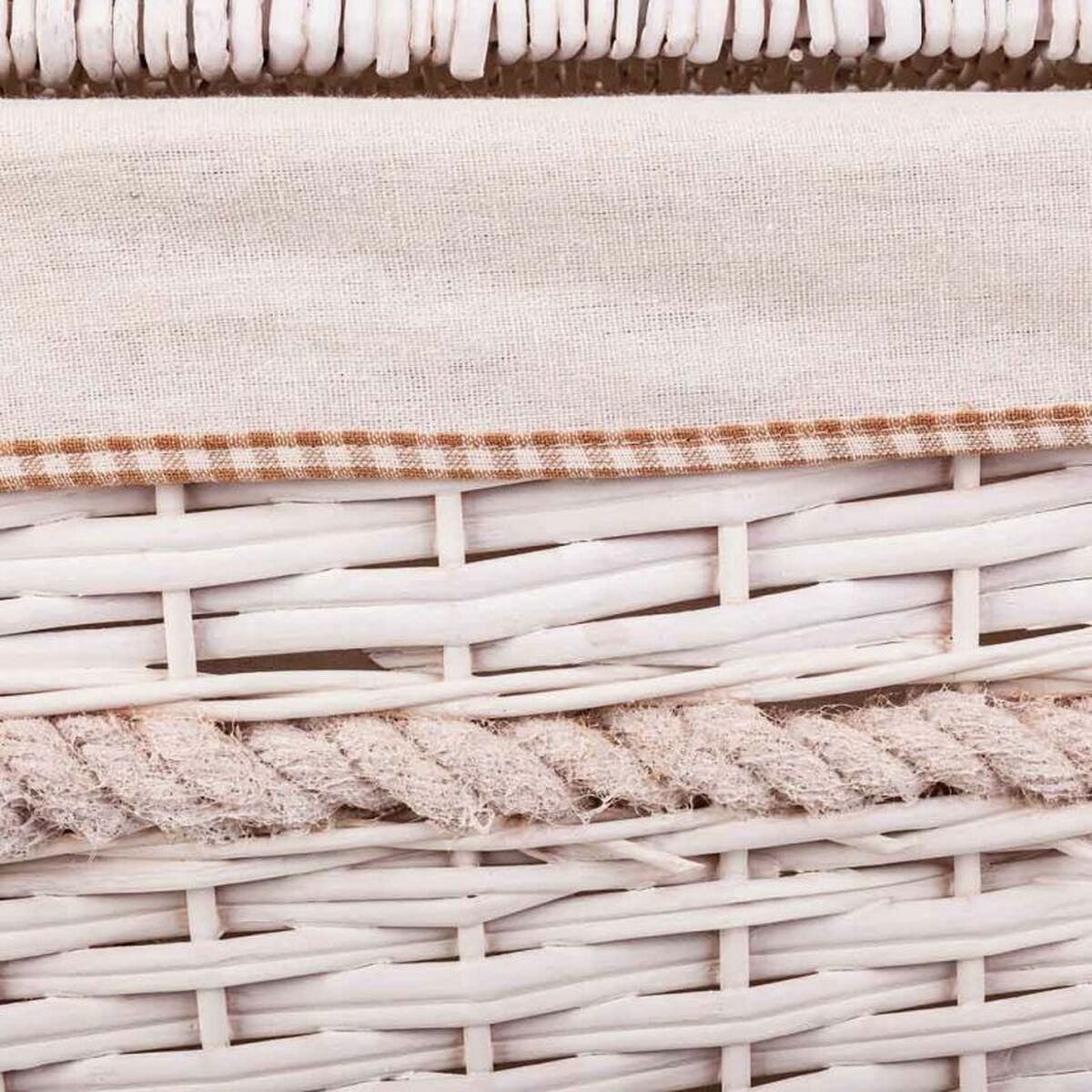 Set of Baskets Alexandra House Living White wicker Willow wood 41 x 63 x 55 cm 30 x 22 x 24 cm 3 Pieces-2