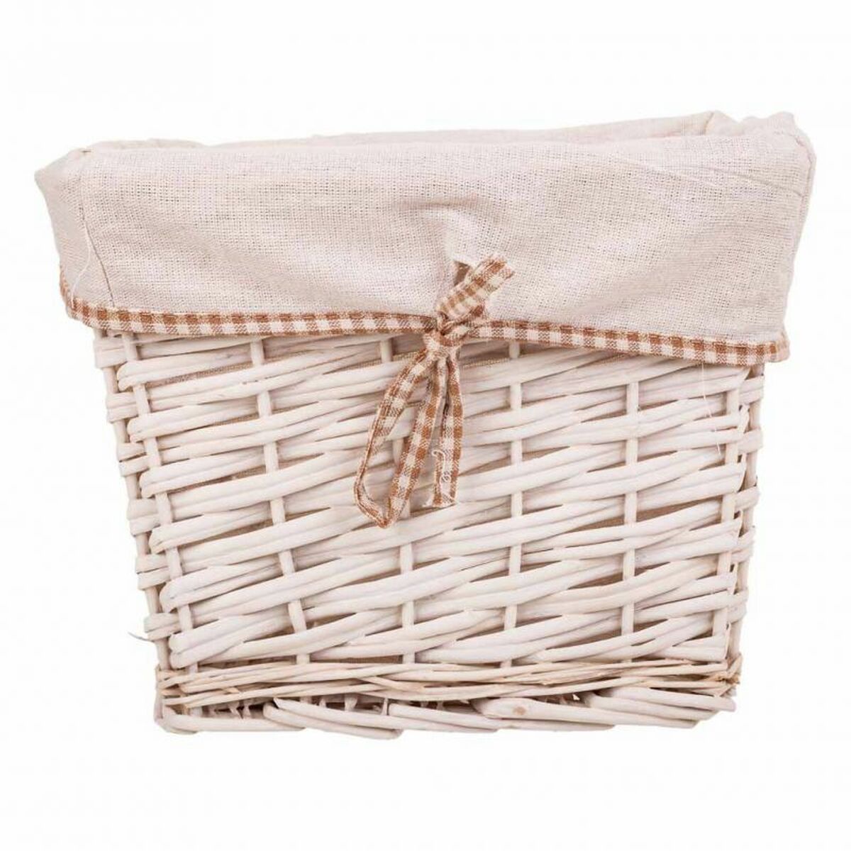 Set of Baskets Alexandra House Living White wicker Willow wood 41 x 63 x 55 cm 30 x 22 x 24 cm 3 Pieces-5