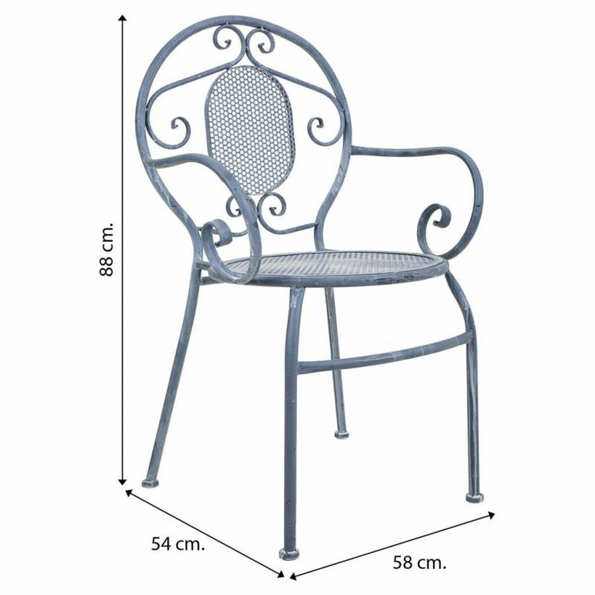 Garden chair Alexandra House Living Grey Iron 54 x 88 x 58 cm-1