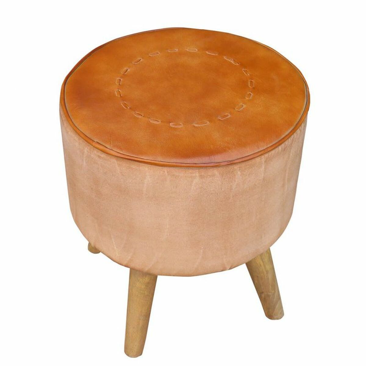 Stool Alexandra House Living Mango wood 38 x 42 x 38 cm-4