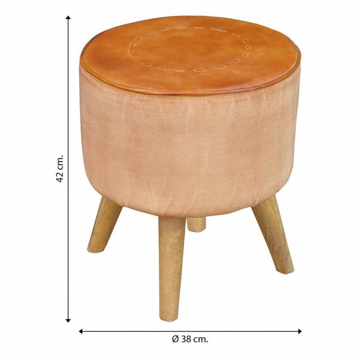 Stool Alexandra House Living Mango wood 38 x 42 x 38 cm-1