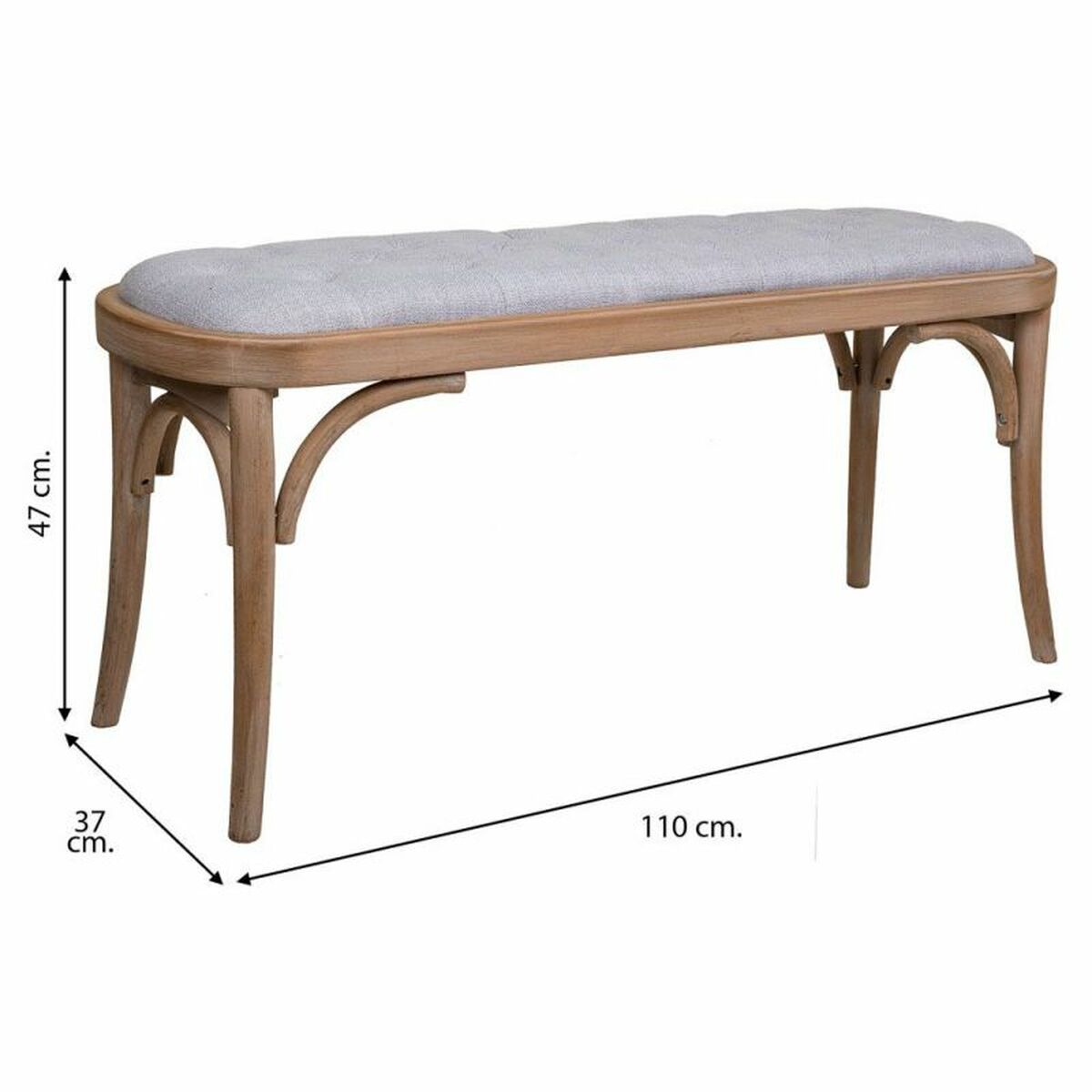Bench Alexandra House Living Grey Rubber wood 37 x 47 x 110 cm-3