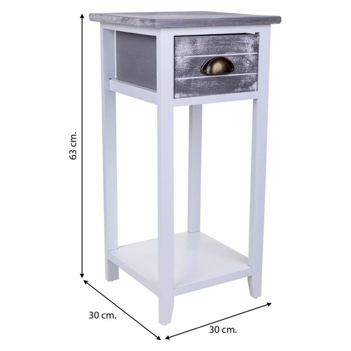 Nightstand Alexandra House Living White 30 x 63 x 30 cm-4
