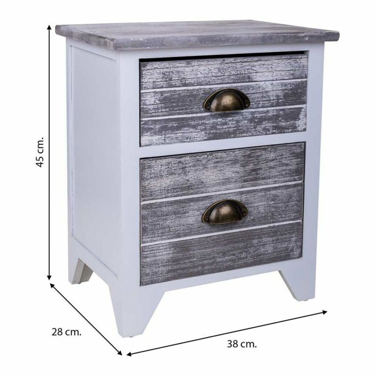 Nightstand Alexandra House Living White 28 x 45 x 38 cm-4