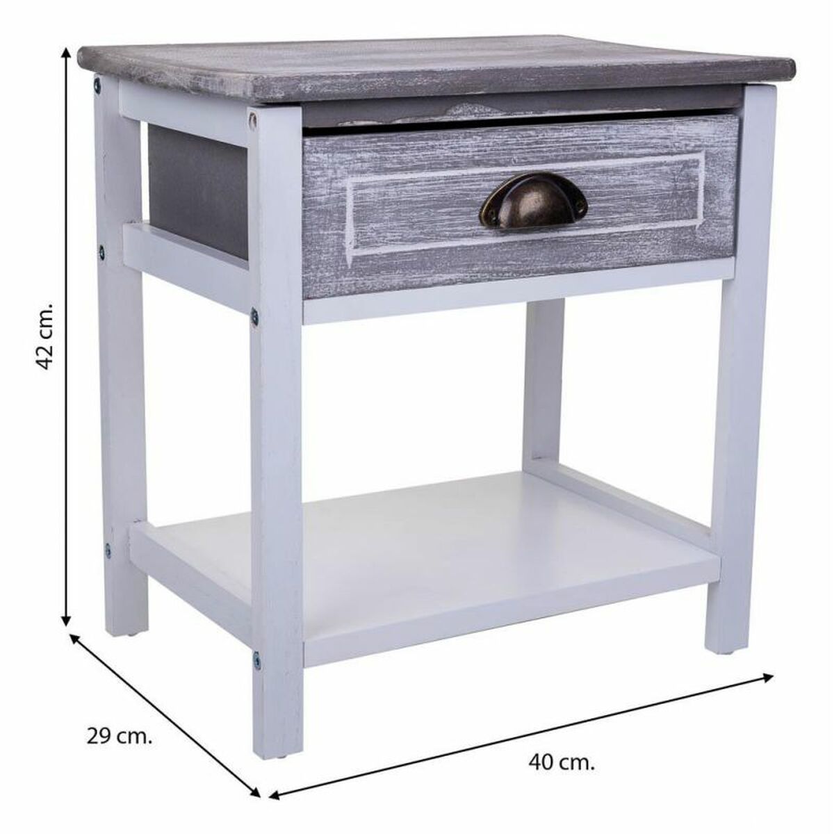 Nightstand Alexandra House Living White 29 x 42 x 40 cm-4
