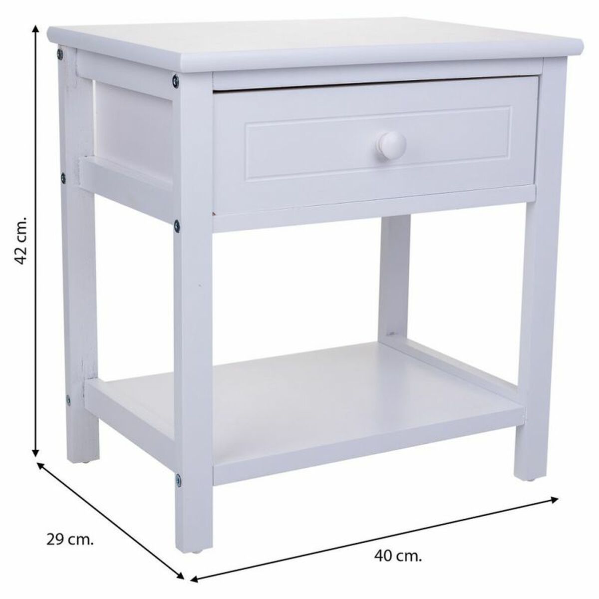 Nightstand Alexandra House Living White 29 x 42 x 40 cm-4