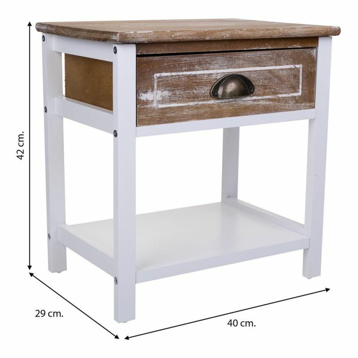 Nightstand Alexandra House Living White 29 x 42 x 40 cm-4