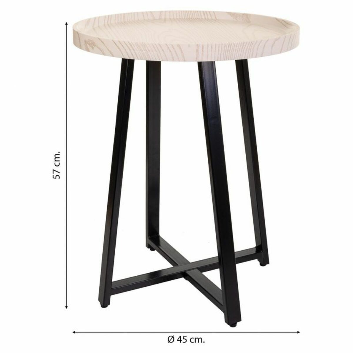 Centre Table Alexandra House Living White Iron MDF Wood 45 x 57 x 45 cm-3