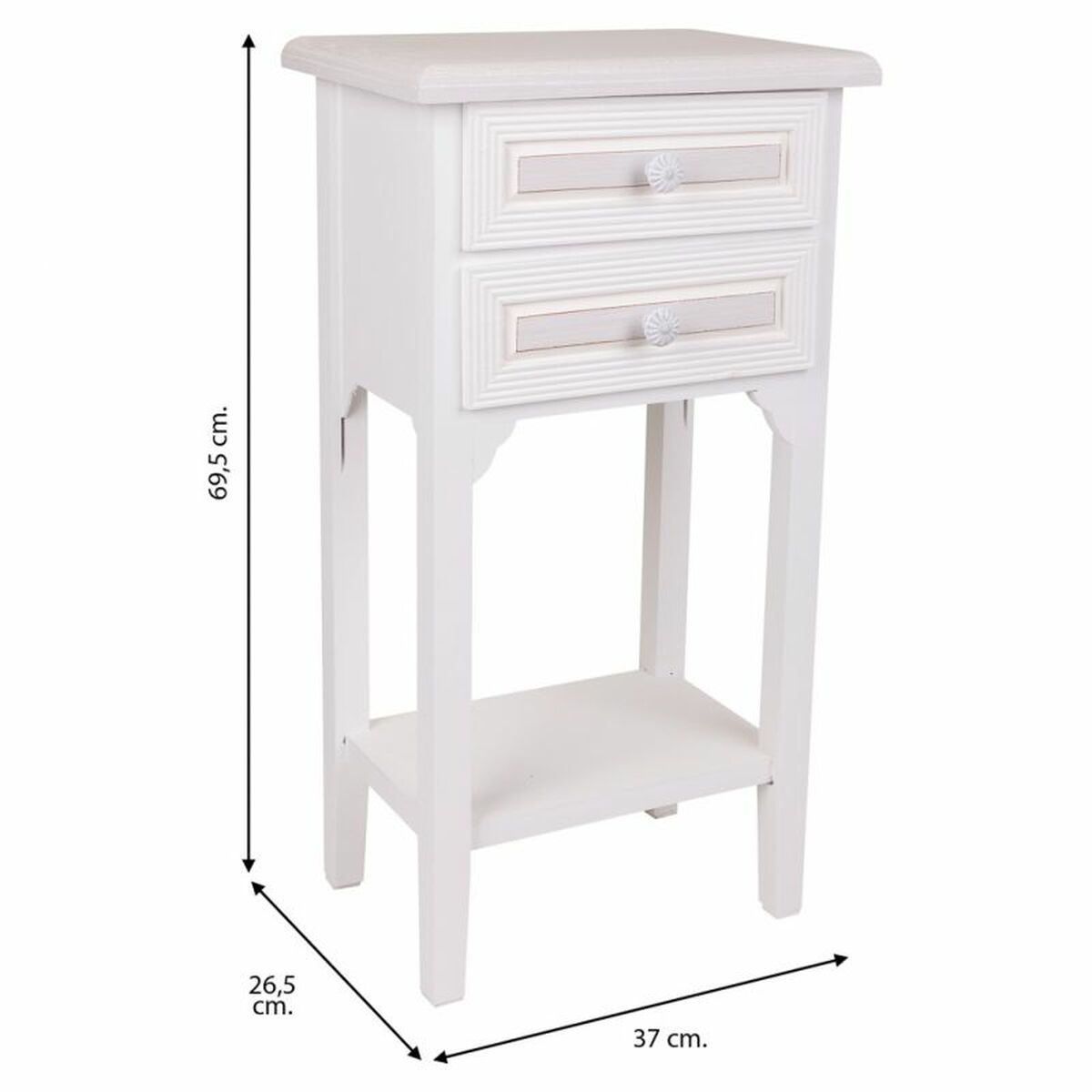 Nightstand Alexandra House Living White 26 x 69 x 37 cm-4