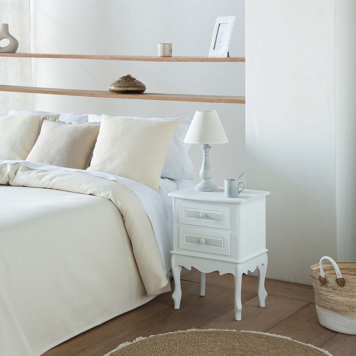 Nightstand Alexandra House Living White 34 x 57 x 42 cm-7