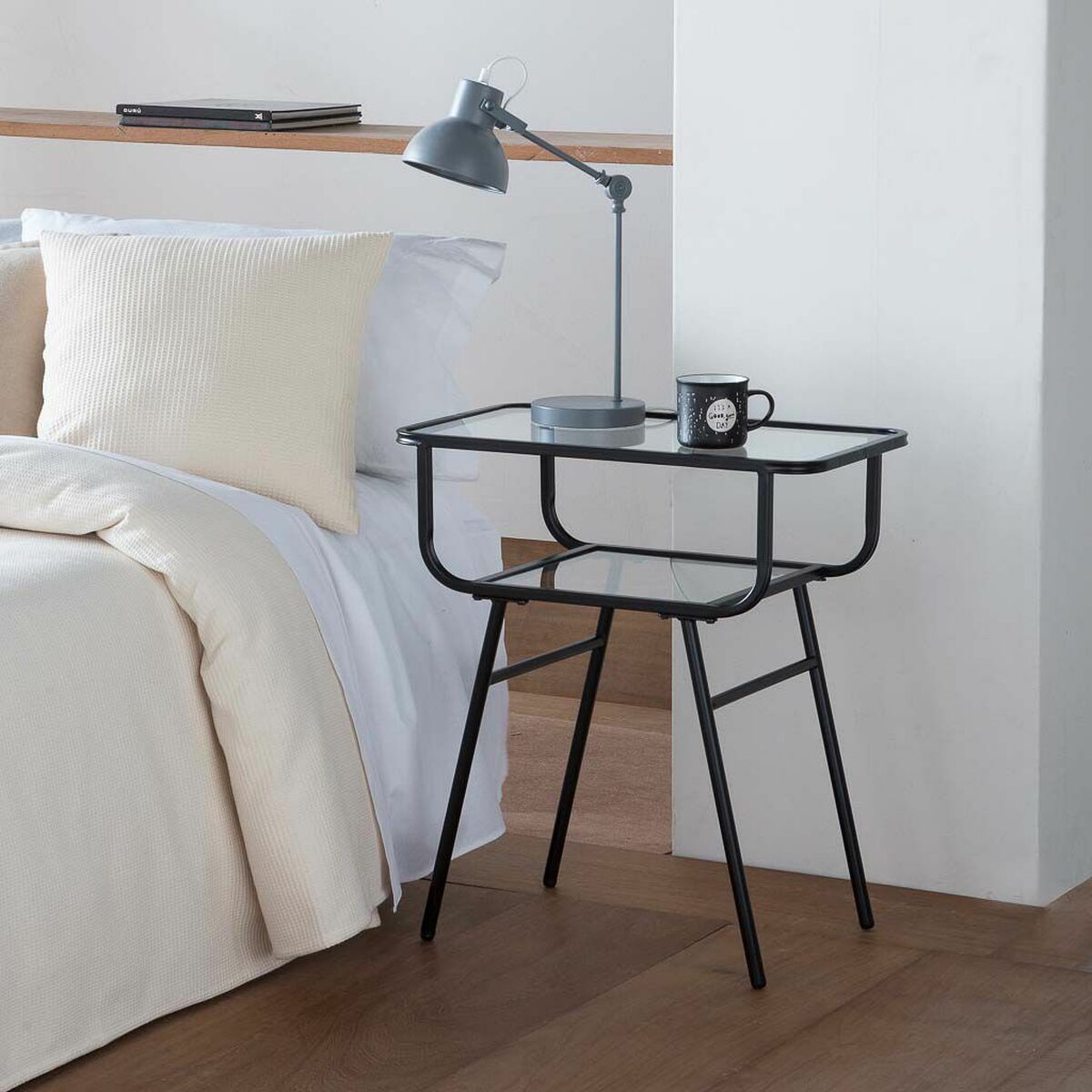 Nightstand Alexandra House Living Black 35 x 65 x 60 cm-5