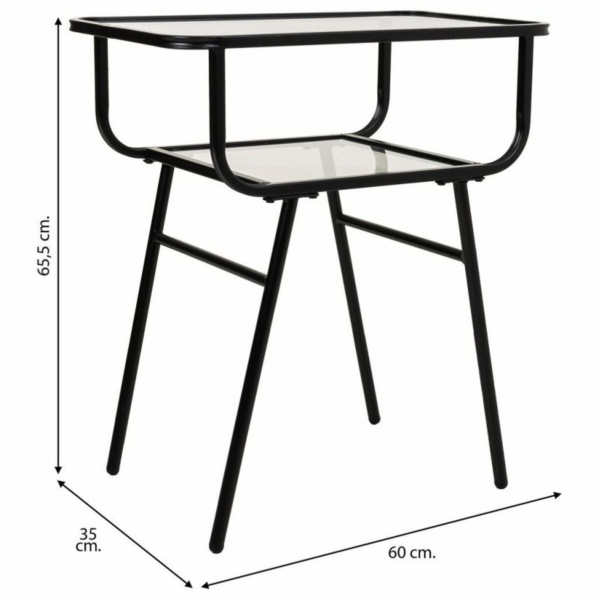Nightstand Alexandra House Living Black 35 x 65 x 60 cm-2