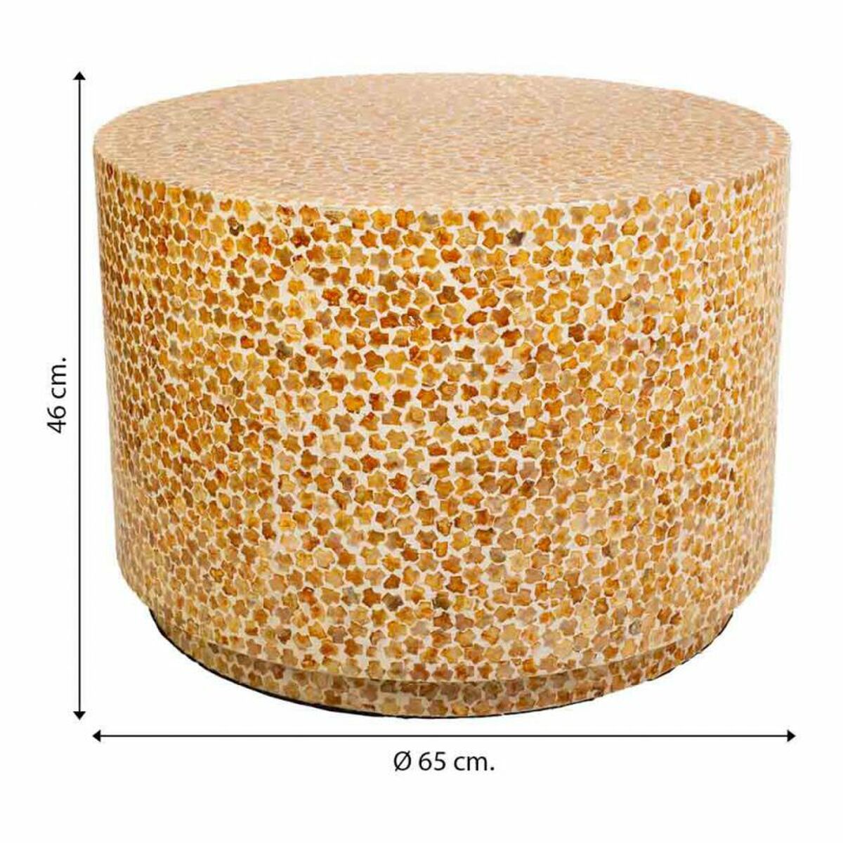 Centre Table Alexandra House Living Yellow Mother of pearl MDF Wood 65 x 46 x 65 cm-1