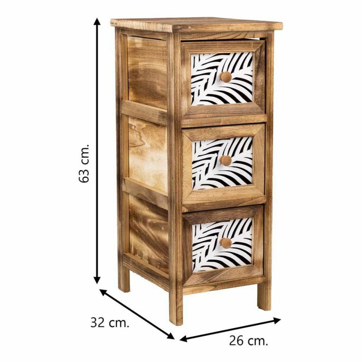 Chest of drawers Alexandra House Living Brown Wood Paolownia wood 32 x 63 x 26 cm-4