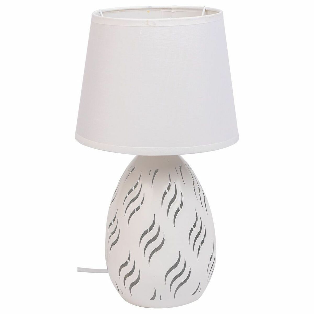 Desk lamp Alexandra House Living White Metal Cloth 220-240 V 18 x 31 x 18 cm-0