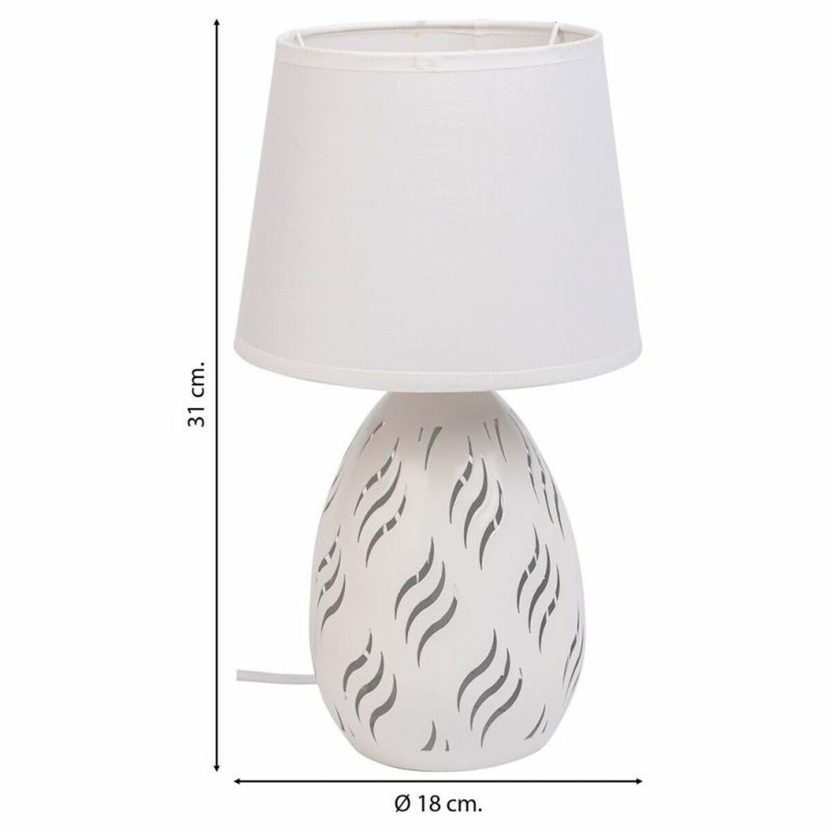Desk lamp Alexandra House Living White Metal Cloth 220-240 V 18 x 31 x 18 cm-6