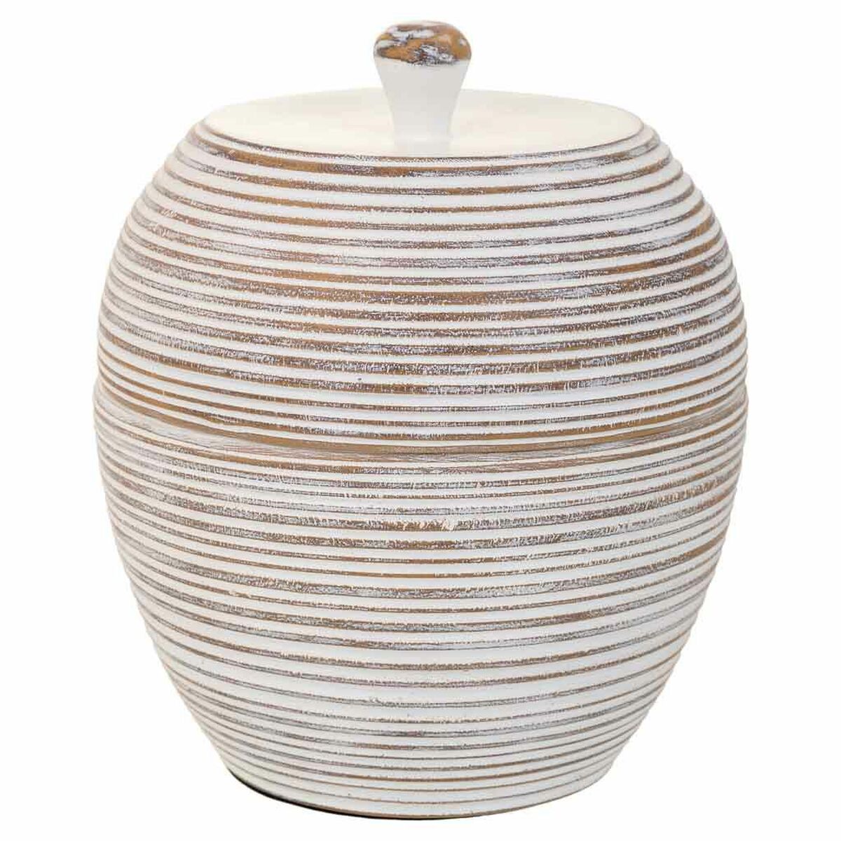 Decorative box Alexandra House Living White Polyresin 19 x 23 x 19 cm-0