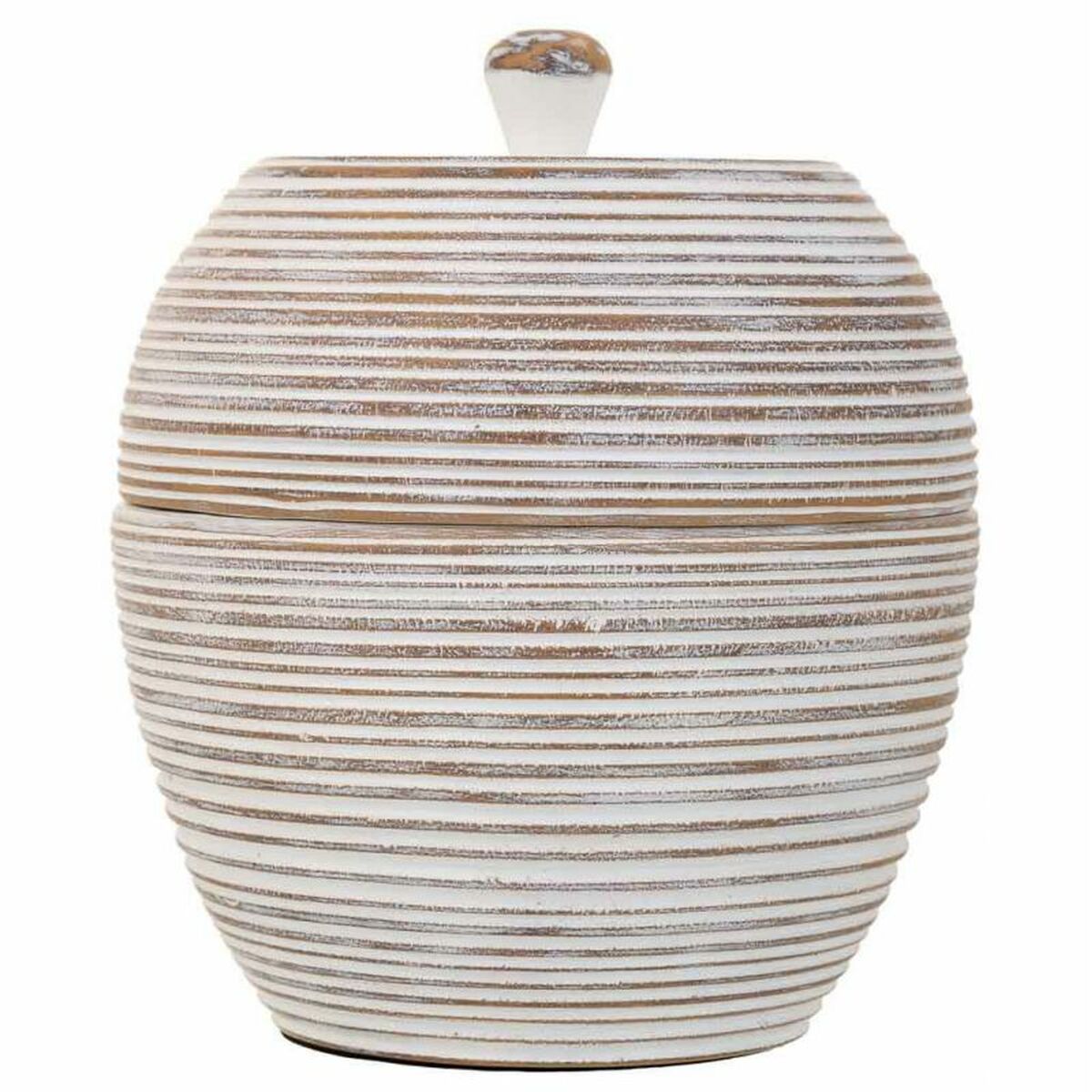 Decorative box Alexandra House Living White Polyresin 19 x 23 x 19 cm-5