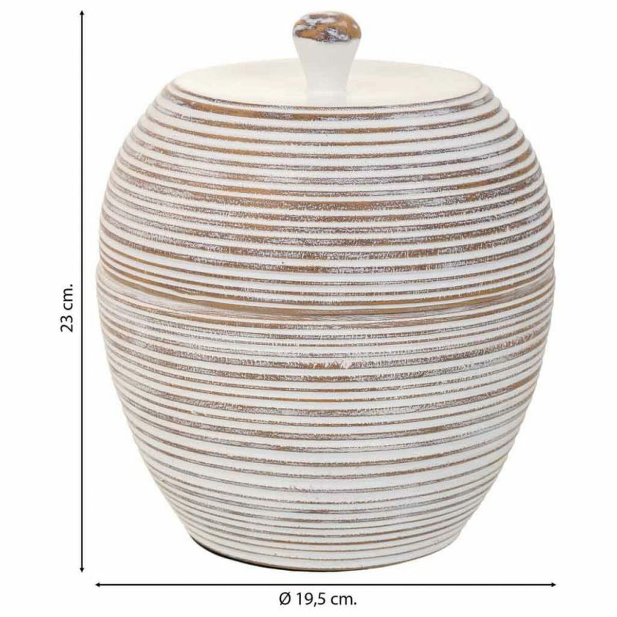 Decorative box Alexandra House Living White Polyresin 19 x 23 x 19 cm-4