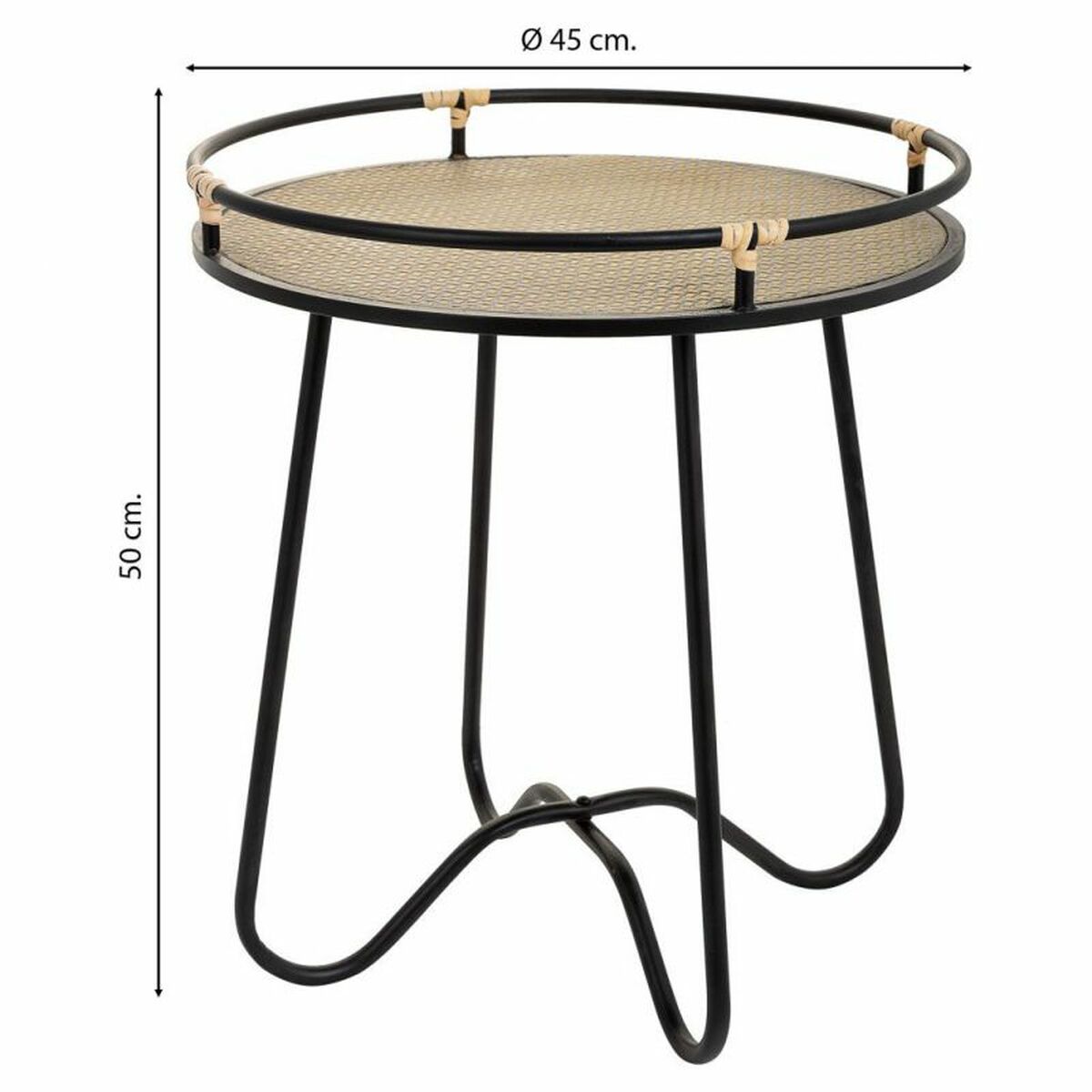 Side table Alexandra House Living Black Iron 45 x 50 x 45 cm-3
