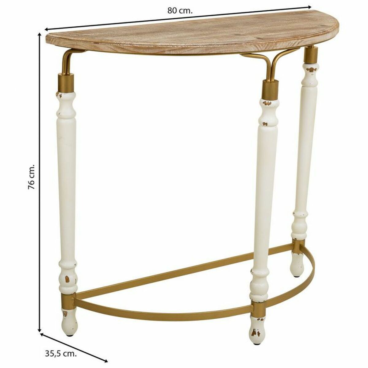 Hall Alexandra House Living White Metal Fir wood MDF Wood 35 x 76 x 80 cm-6