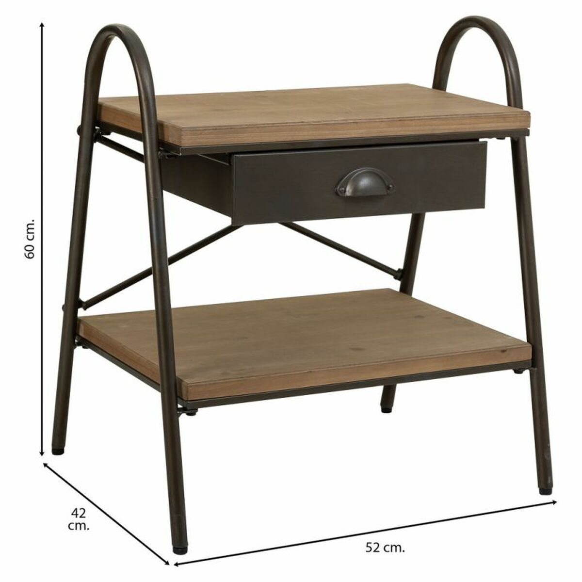 Nightstand Alexandra House Living Brown 42 x 60 x 52 cm-5
