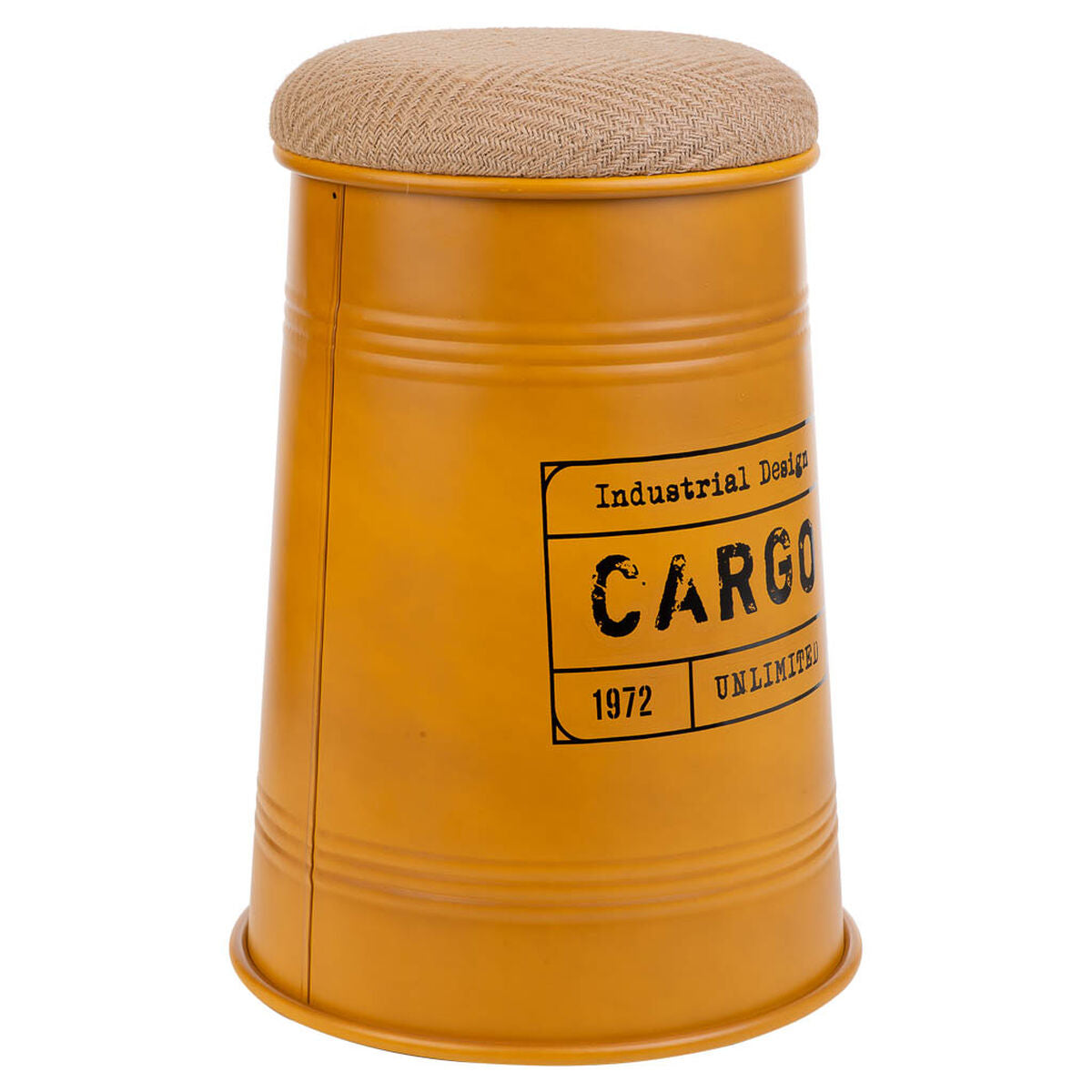 Stool Alexandra House Living Orange Sackcloth Metal Sponge MDF Wood 47 x 27 x 33 cm-0