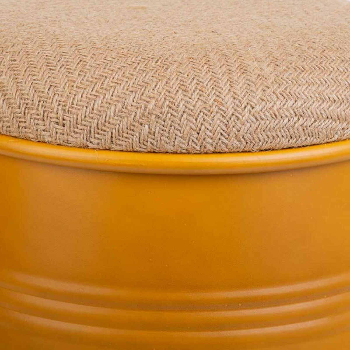 Stool Alexandra House Living Orange Sackcloth Metal Sponge MDF Wood 47 x 27 x 33 cm-2