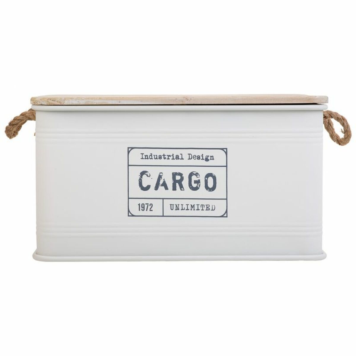 Chest Alexandra House Living Cargo White Hemp Metal Fir wood 38 x 60 x 33 cm-7