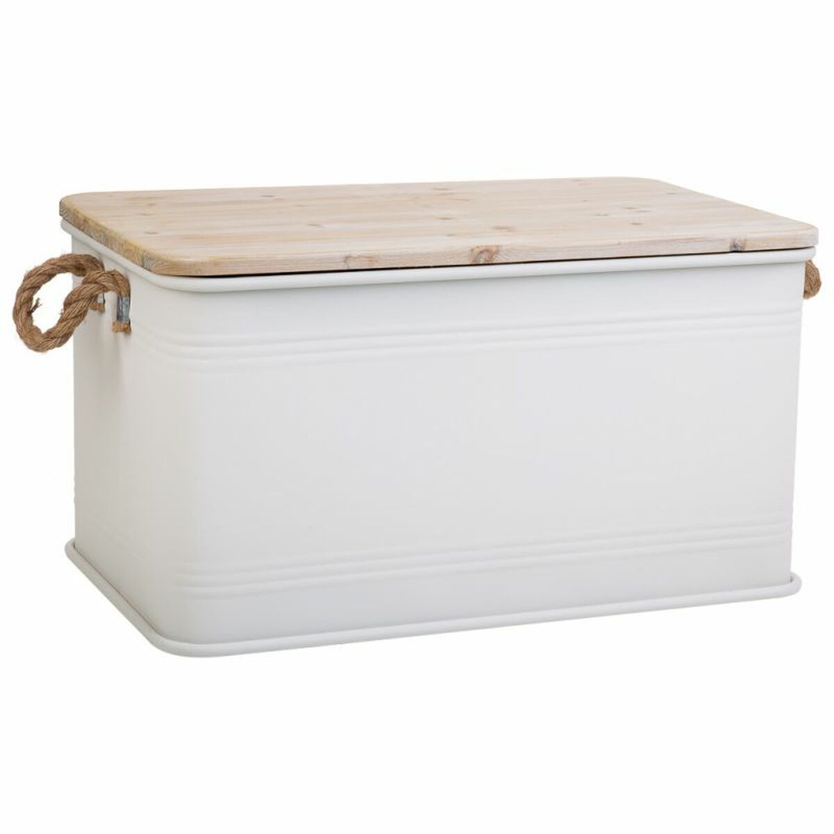 Chest Alexandra House Living Cargo White Hemp Metal Fir wood 38 x 60 x 33 cm-5